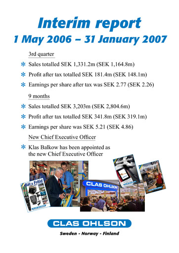 Thumbnail Clas Ohlson AB Quarterly Report 2006-q3