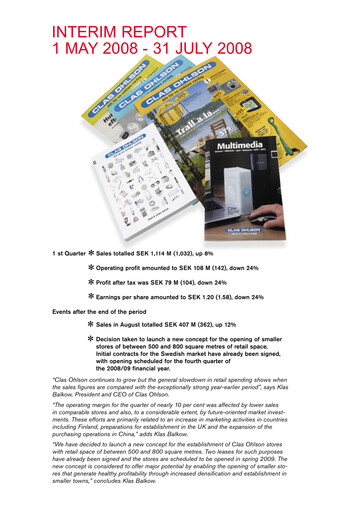 Thumbnail Clas Ohlson AB Quarterly Report 2008-q1