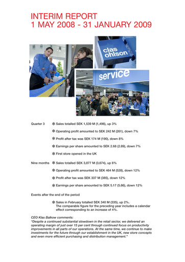 Thumbnail Clas Ohlson AB Quarterly Report 2008-q3