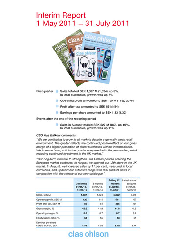 Thumbnail Clas Ohlson AB Quarterly Report 2011-q1
