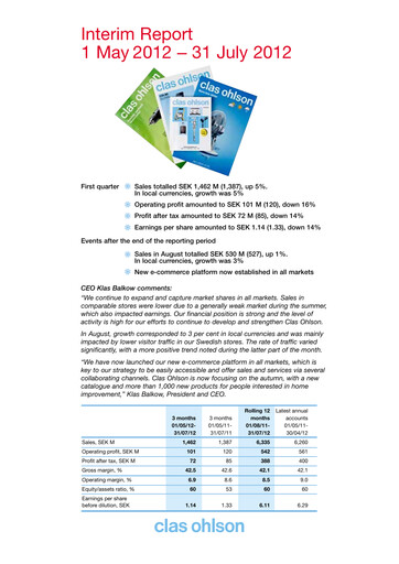 Thumbnail Clas Ohlson AB Quarterly Report 2012-q1