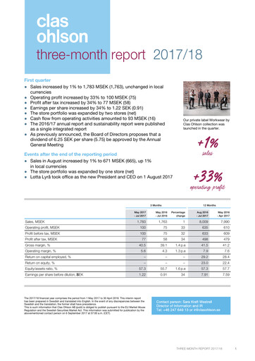 Thumbnail Clas Ohlson AB Quarterly Report 2017-q1