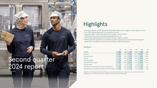 Thumbnail Elopak ASA Quarterly Report 2024-q2