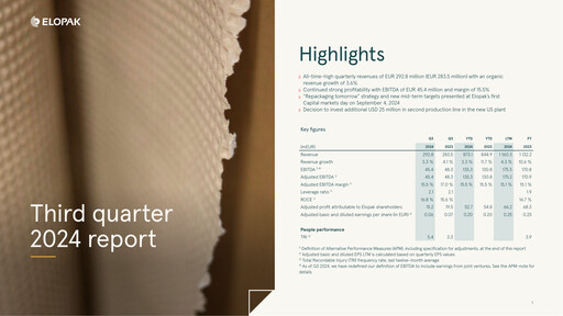 Thumbnail Elopak ASA Quarterly Report 2024-q3