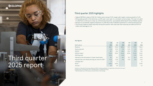 Thumbnail Elopak ASA Quarterly Report 2025-q3