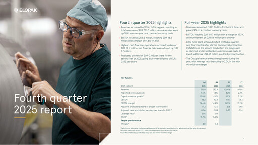 Thumbnail Elopak ASA Quarterly Report 2025-q4