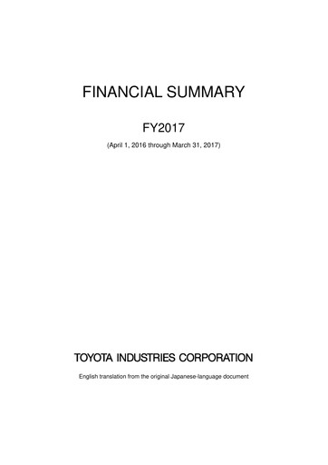 Vorschaubild Toyota Industries
 Finanzbericht fy2017