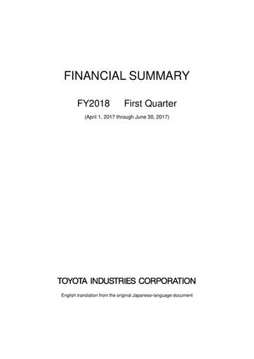 Miniature Toyota Industries
 Rapport financier fy2018-q1
