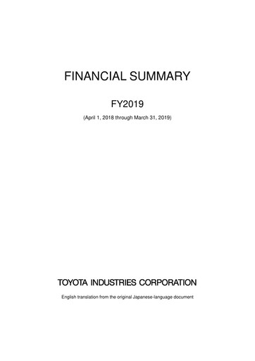 Vorschaubild Toyota Industries
 Finanzbericht fy2019