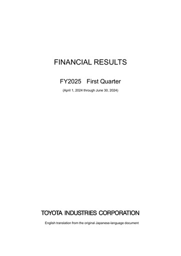 Miniature Toyota Industries
 Rapport financier fy2025-q1