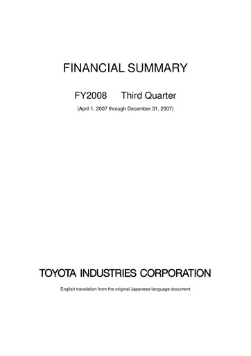 Thumbnail Toyota Industries
 Quarterly Report 2008-q3