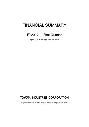 Thumbnail Toyota Industries
 Quarterly Report 2017-q1