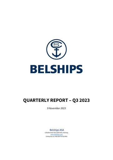 Thumbnail Belships ASA Quarterly Report 2023-q3