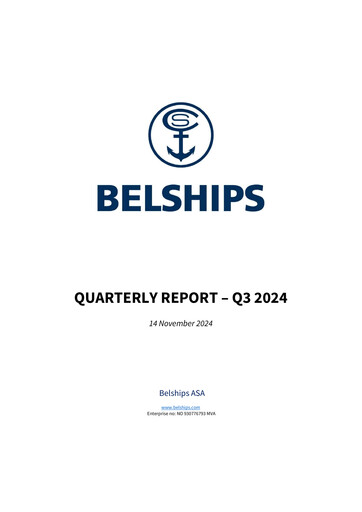 Thumbnail Belships ASA Quarterly Report 2024-q3
