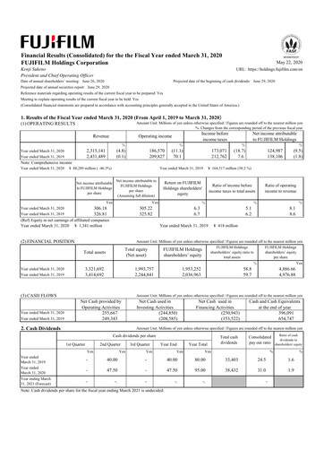 Thumbnail Fujifilm Financial Report 2020