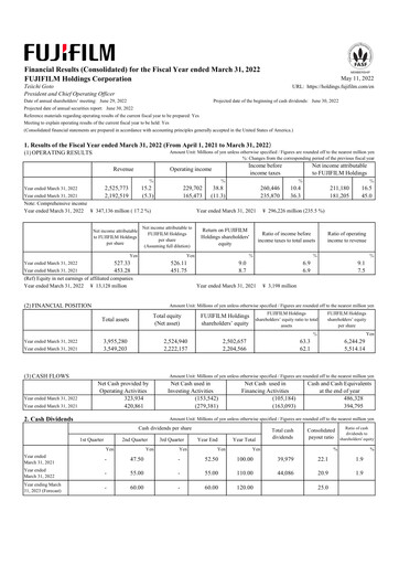 Thumbnail Fujifilm Financial Report 2022