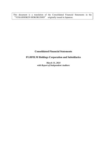Thumbnail Fujifilm Financial Statement fy2023