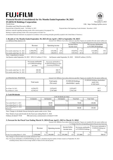 Thumbnail Fujifilm Half-year Report 2023-h1