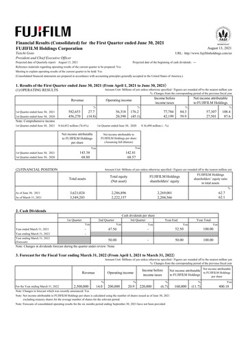 Thumbnail Fujifilm Quarterly Report 2021-q1