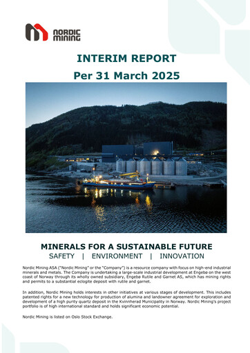 Thumbnail Nordic Mining ASA Quarterly Report 2025-q1