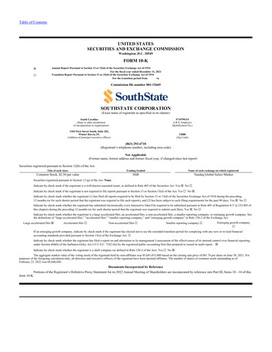 Thumbnail South State Corp Annual Report 2021