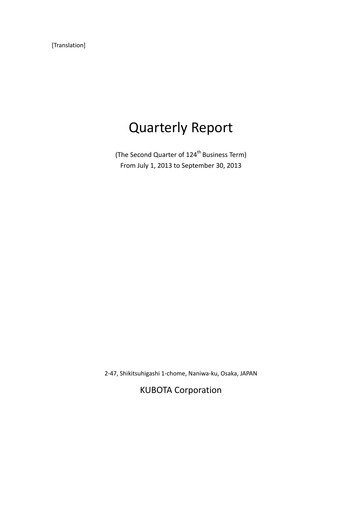 Thumbnail Kubota
 Quarterly Report 2013-q3