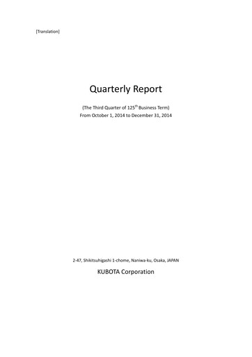 Thumbnail Kubota
 Quarterly Report 2014-q4