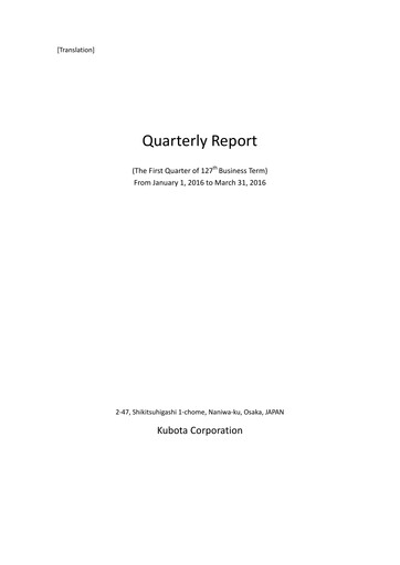 Thumbnail Kubota
 Quarterly Report 2016-q1