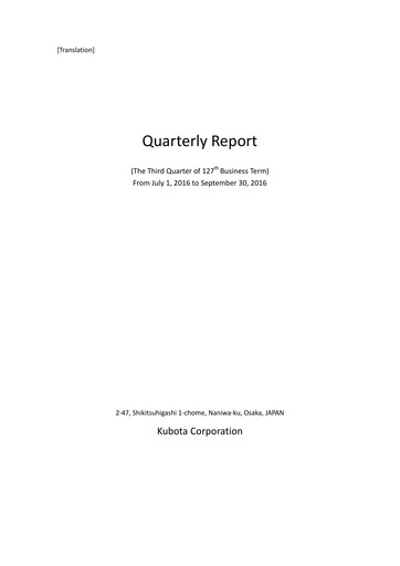 Thumbnail Kubota
 Quarterly Report 2016-q3