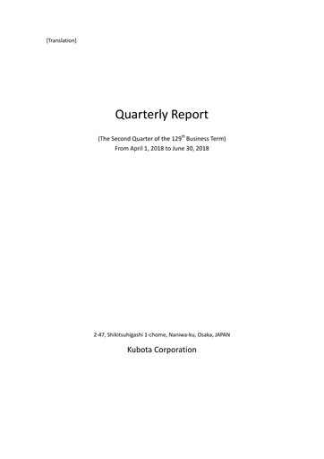 Thumbnail Kubota
 Quarterly Report 2018-q2