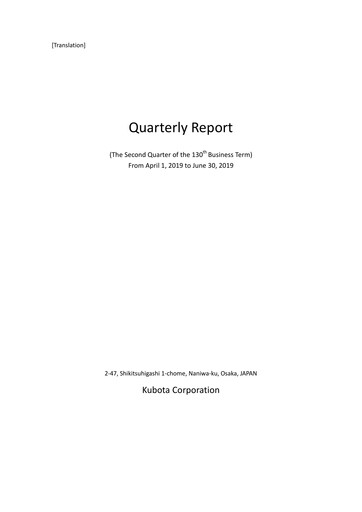 Thumbnail Kubota
 Quarterly Report 2019-q2