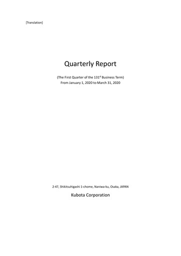 Thumbnail Kubota
 Quarterly Report 2020-q1