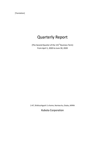 Thumbnail Kubota
 Quarterly Report 2020-q2