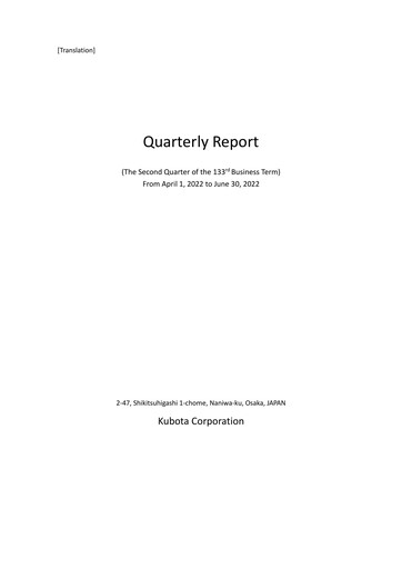Thumbnail Kubota
 Quarterly Report 2022-q2