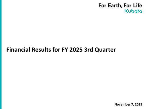 Thumbnail Kubota
 Quarterly Report 2025-q3
