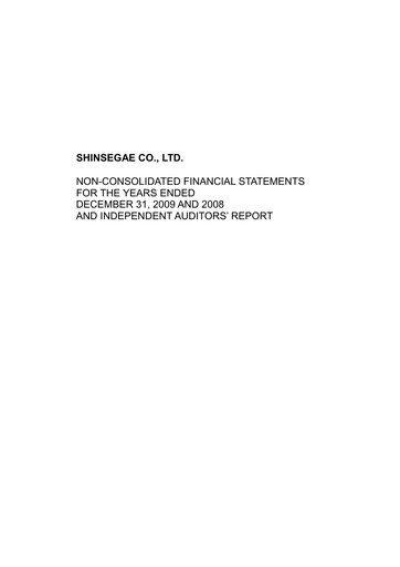 Thumbnail Shinsegae Financial Statement 2008-2009