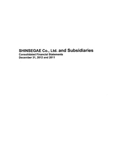 Thumbnail Shinsegae Financial Statement 2011-2012
