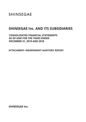 Thumbnail Shinsegae Financial Statement 2018-2019