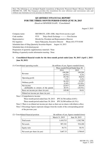 Vorschaubild Secom
 Quartalsbericht 2015-q1