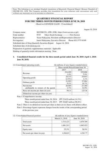 Vorschaubild Secom
 Quartalsbericht 2018-q1