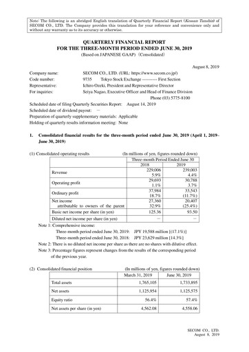 Vorschaubild Secom
 Quartalsbericht 2019-q1