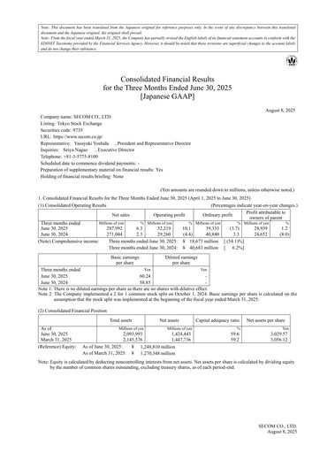 Vorschaubild Secom
 Quartalsbericht 2025-q1