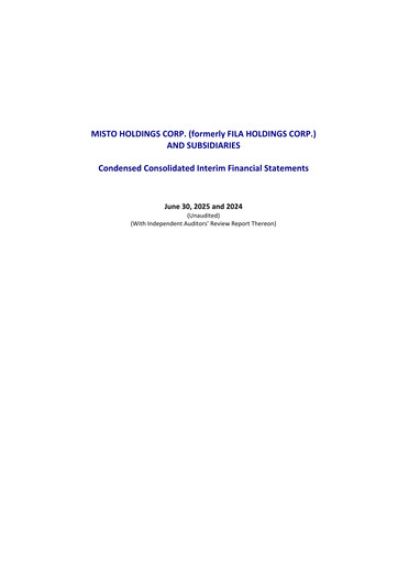 Vorschaubild Misto Holdings (Fila) Finanzmitteilung 2025-h1