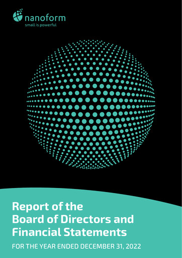 Thumbnail Nanoform Finland Annual Report 2022