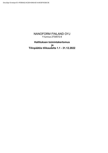 Thumbnail Nanoform Finland Financial Statement 2022