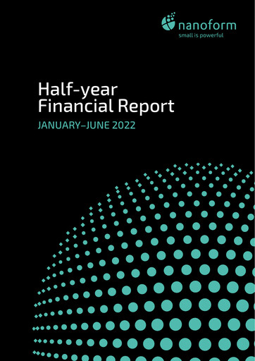 Thumbnail Nanoform Finland Half-year Report 2022-h1