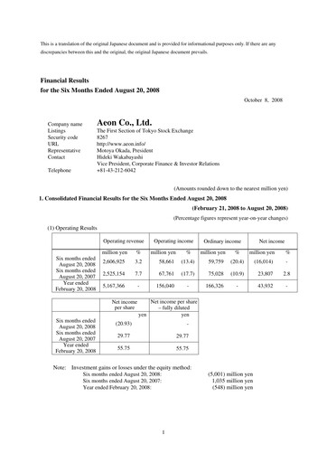 Vorschaubild Aeon Finanzbericht fy2008-h1