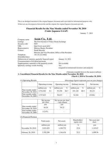 Vorschaubild Aeon Finanzbericht fy2010-9m
