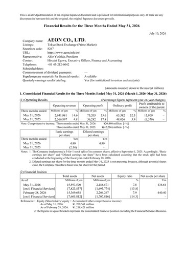 Thumbnail Aeon Quarterly Report fy2027-q1