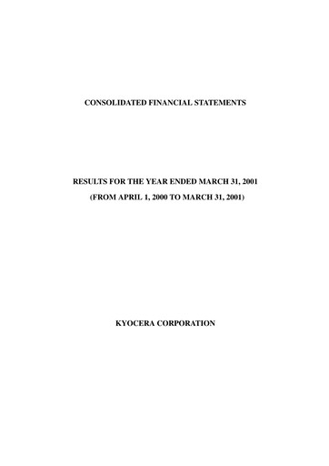 Thumbnail Kyocera
 Financial Report 2001